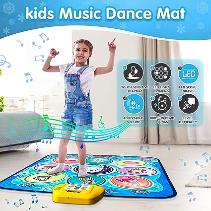 Dance Mat,Frozen Themed Play Mat Dance Game Toy Gift for 3-12 Year Old Girls (39.37"X33.85")