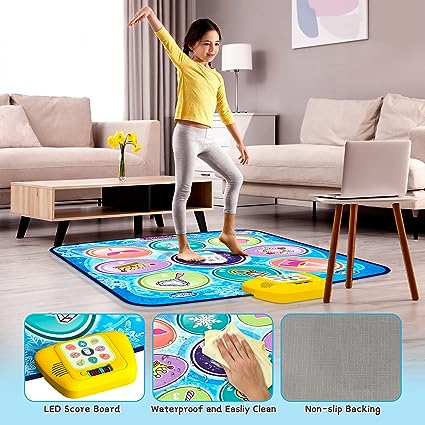 Dance Mat,Frozen Themed Play Mat Dance Game Toy Gift for 3-12 Year Old Girls (39.37"X33.85")