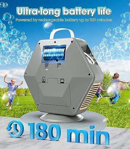 Bubble Machine Blower , Automatic 360¡ã Bubble Blower 16000+/min Bubble Maker Toy for Kids Outdoor/Indoor Party Gift
