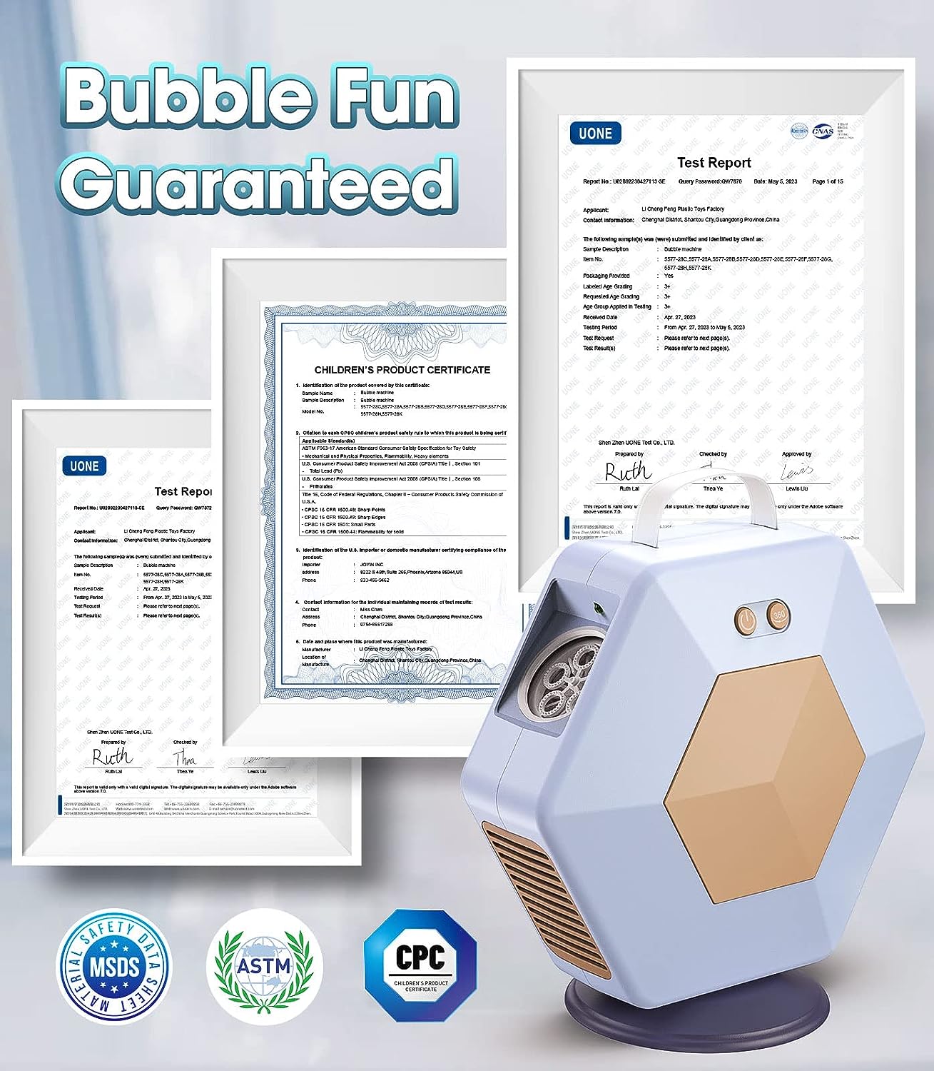 Bubble Machine for Kids,Indoor&Outdoor Party 360¡ãAutomatic Bubble Maker 16000+Bubble/MIN , Summer Toys for Toddlers&Kids 3-8 Years Old,White.