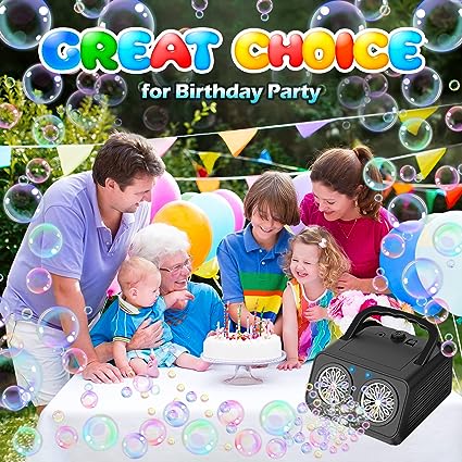 Bubble Machine for Kids, Advanced Automatic Bubble Blower with Simultaneous Bubble Generating Function, 3000+ Bubbles per Minute