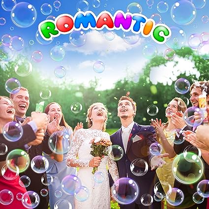 Bubble Machine, Advanced Automatic Bubble Blower with Simultaneous Bubble Generating Function, Indoor Outdoor Bubble Toy Fun for Kids