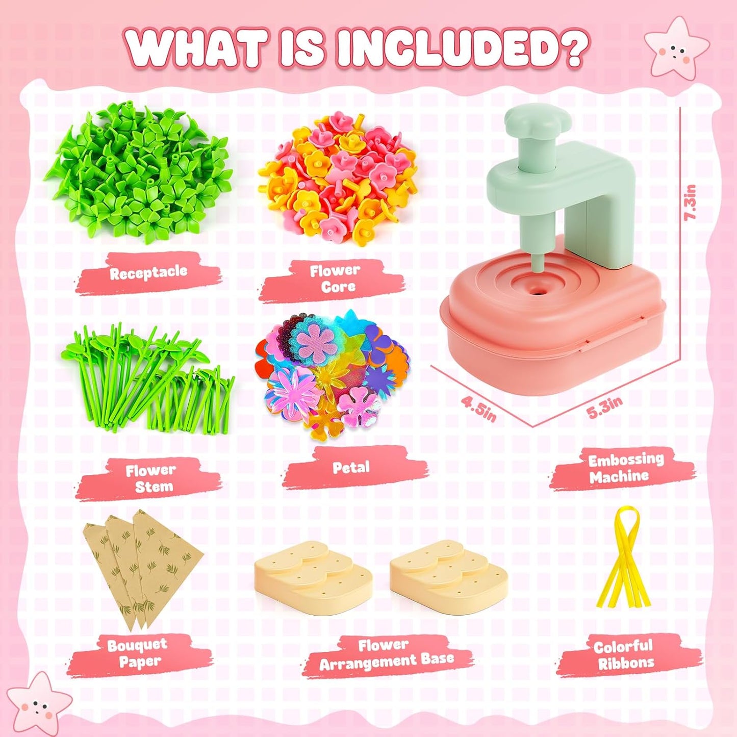 beefunni Flower Bouquet Craft Kit, Mothers Day Crafts for Kids Classroom, DIY Craft Toys for Kids Ages 4-8, Educational Flower Make Toy for Toddler, Birthday Gift for 4 5 6 7 8+ Year Old Girls and Boy