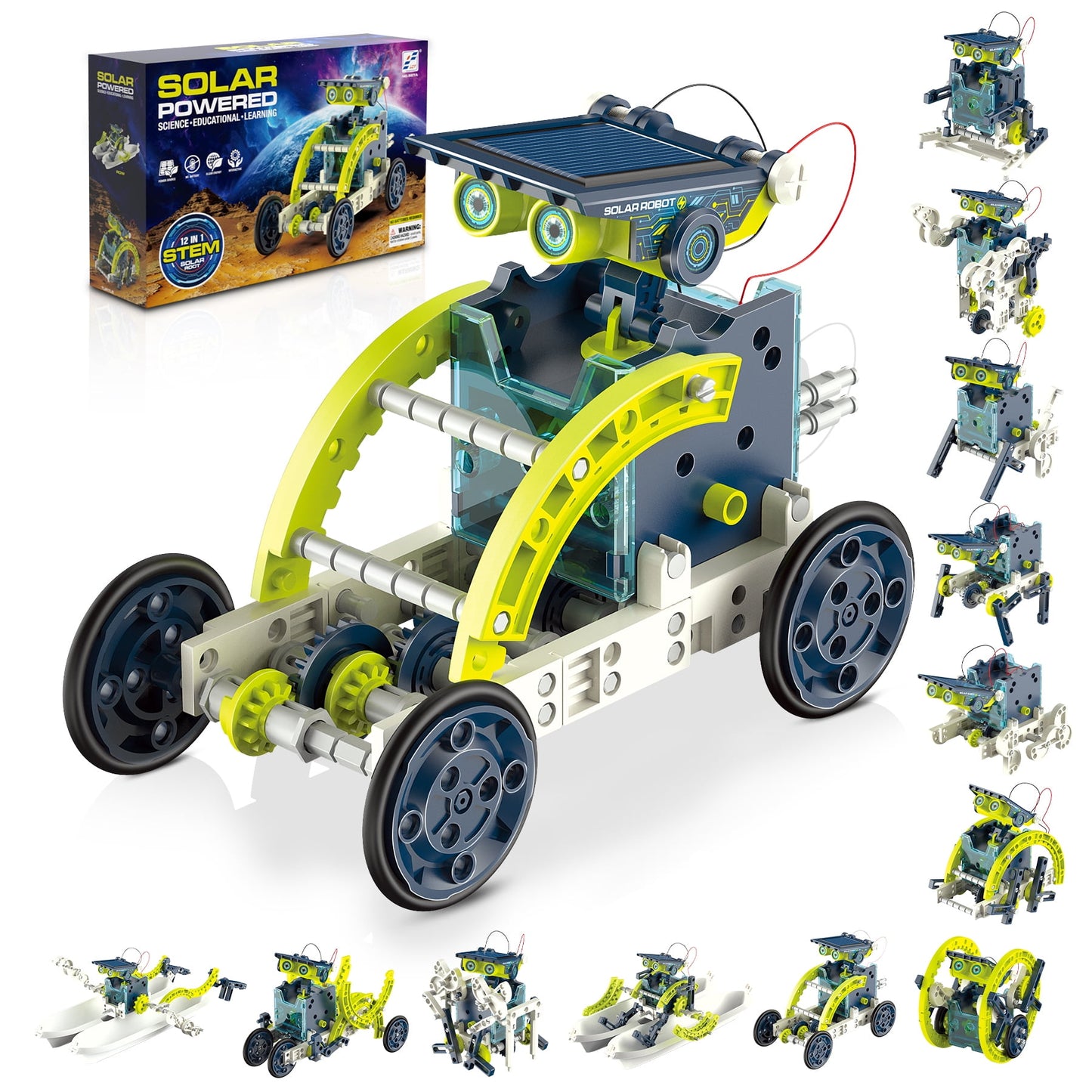 12-in-1 STEM Solar Robot Toys,Educational Building Science Experiment Kit for Kids,Gifts for 8 -12 Year Old Boys Girls