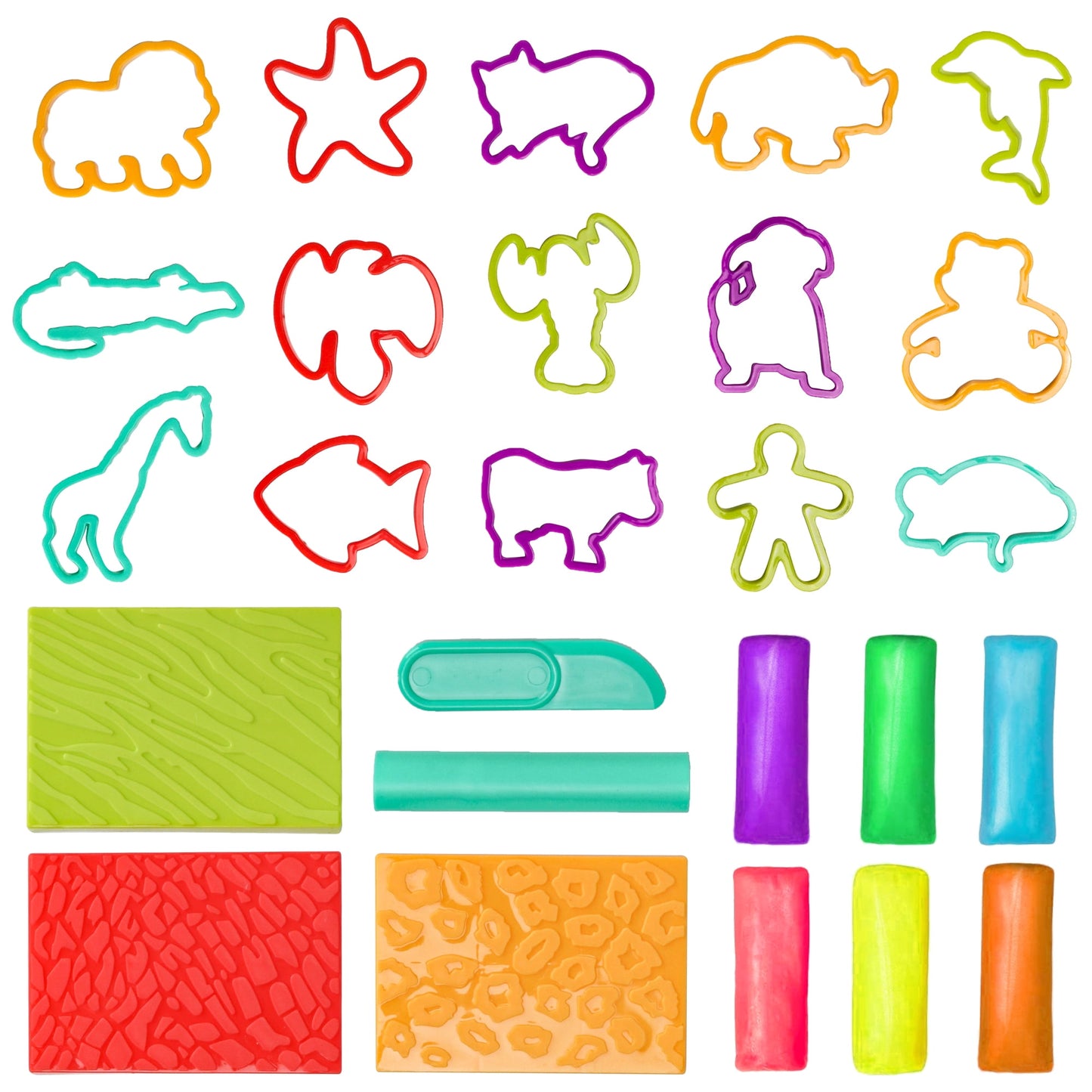 Animals Color Play Dough Set, Eduactional Toys for Kids, 15 Animals Art Clay Set