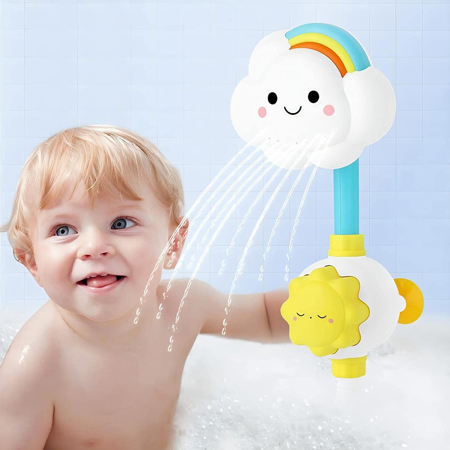 Shower Bath Toy Sprinkler for Kids, Rainbow Cloud Spray Water Kids Bathtub Bathroom Accessory