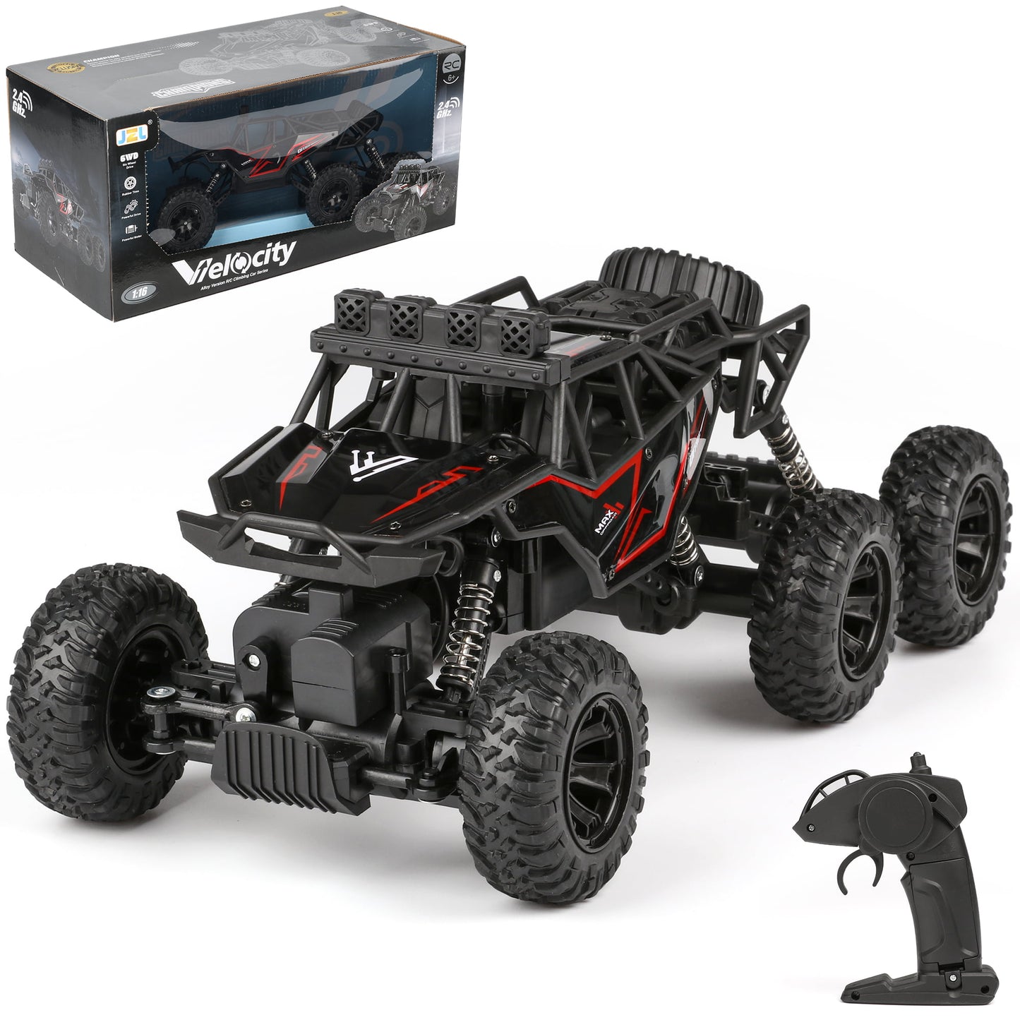 1:18 Scale All Terrain Remote Control Car,6WD 2.4 GHz Off Road High Speed RC Monster Truck, Xmas Gifts for Kid and Adults