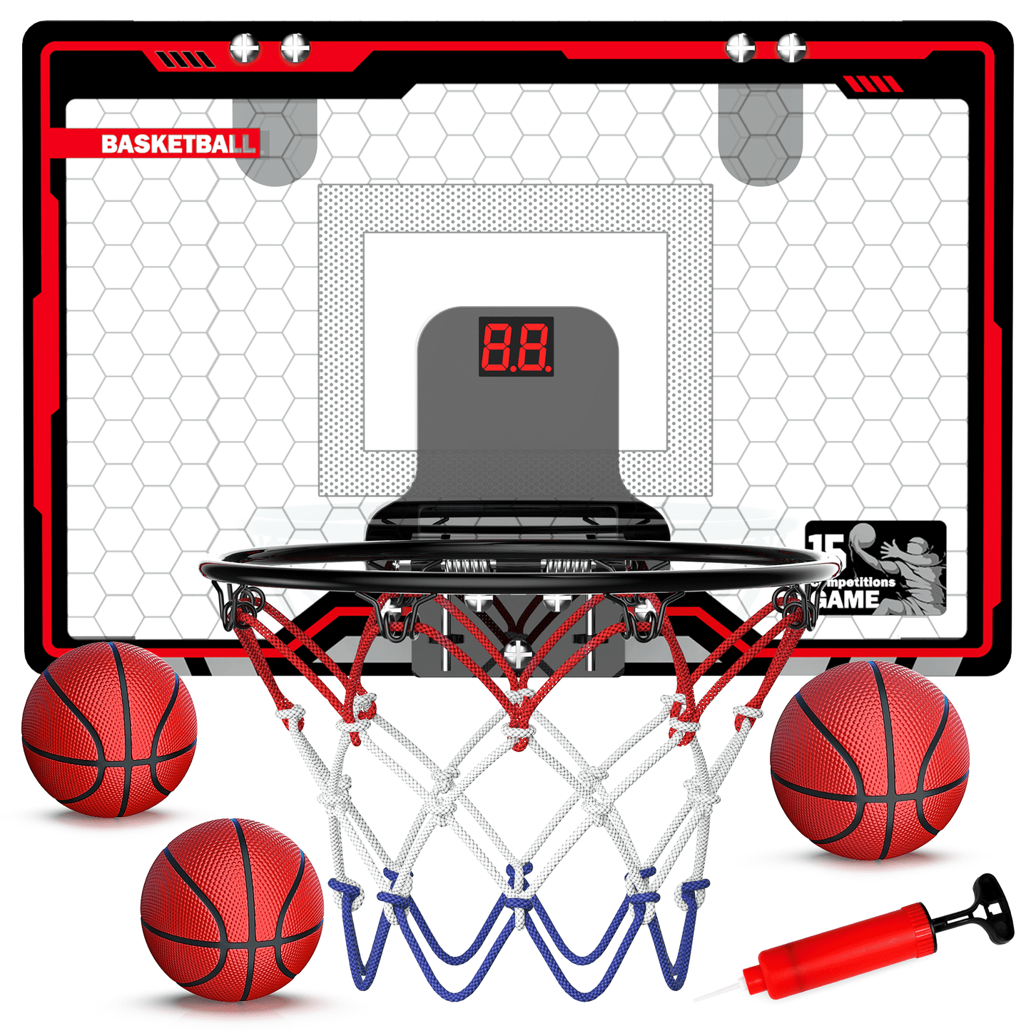 Indoor Mini Basketball Hoop Set for Kids, Basketball Game Toys with Balls Gifts for Kids Boys Teens