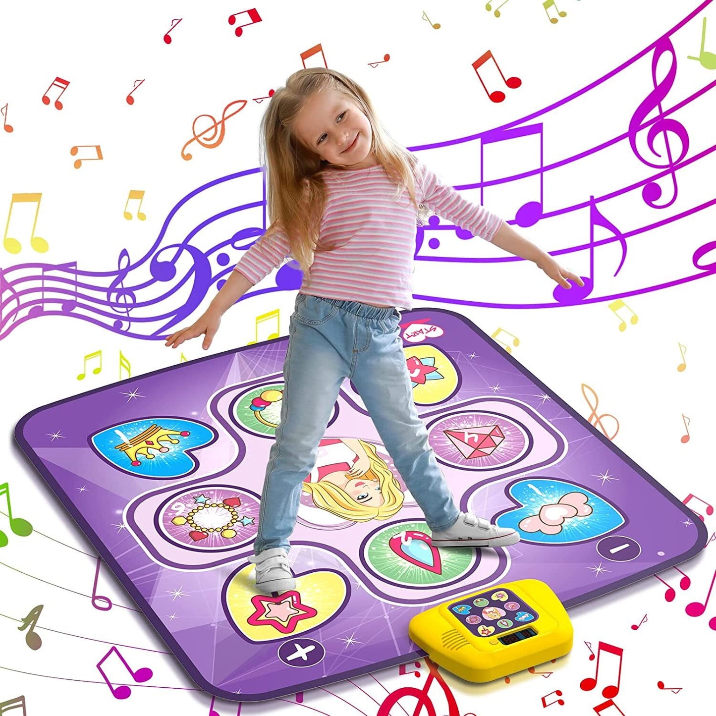 Dance Mat Toys for 3-10 Year Old Girls,5 Game Modes Including 3 Challenge Levels,Christmas Birthday Gifts for 3-8 Year Old Girls