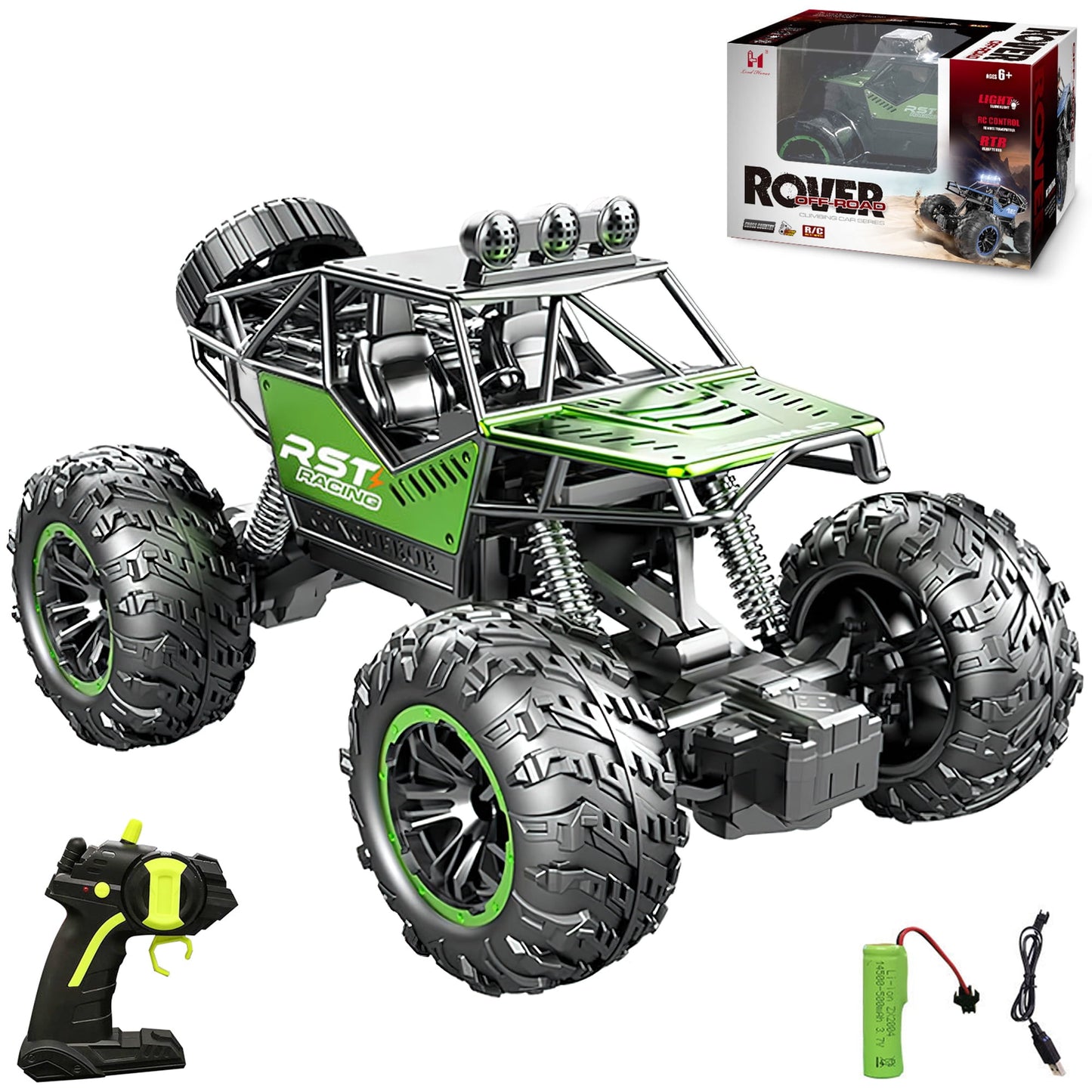 RC Cars 1:18 Off Road Monster Truck,2.4Ghz All Terrain Hobby Truck with Headlight Rock Crawler,Gifts for Boy Adult