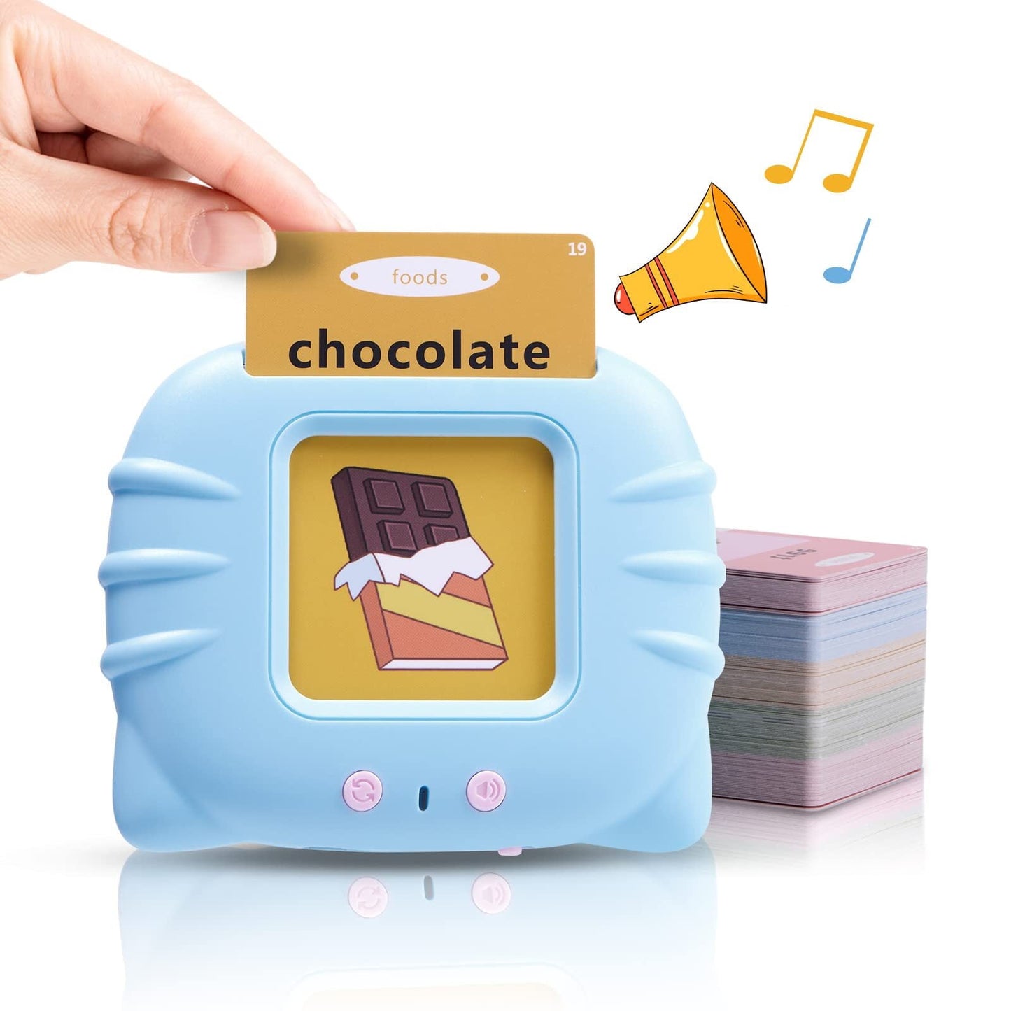 Talking Flash Cards for Toddlers, Educational Montessori Toys Learning Cards Music Machine for Ages 1-4