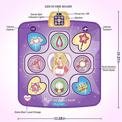 Dance Mat Toys for 3-10 Year Old Girls,5 Game Modes Including 3 Challenge Levels,Christmas Birthday Gifts for 3-8 Year Old Girls