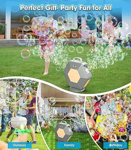 Bubble Machine Blower , Automatic 360¡ã Bubble Blower 16000+/min Bubble Maker Toy for  Kids Outdoor/Indoor Party Gift