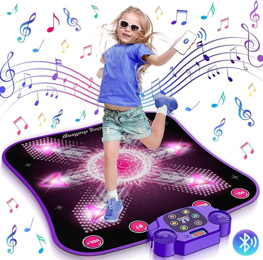 Electronic Dance Mat Toys for 3-12 Year Old Kids with Light-up, Music and Bluetooth
