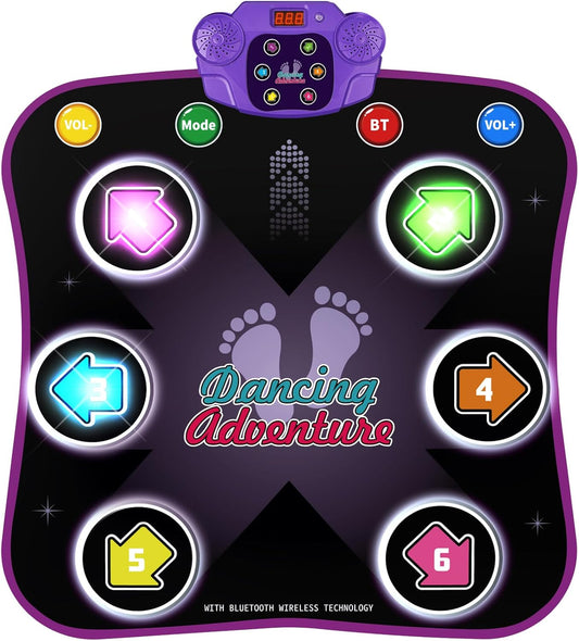 Dance Mat,Light Up Dance Pad with Wireless Bluetooth Music Dance Game Mat Christmas Gift for Girls & Boys Ages 3-6 Years Old