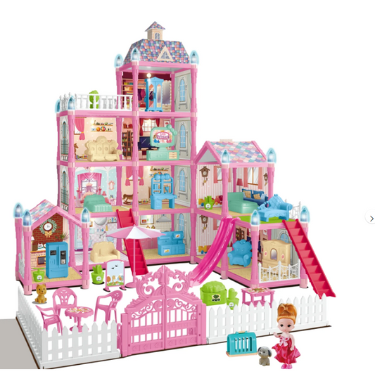 Princess Castle Dollhouse Kit, 11 Room Furniture,275PCS Building Toys for Girls Kids Ages 3 4 5 6 7 8+, Birthday/Christmas Gift for Little Girls.