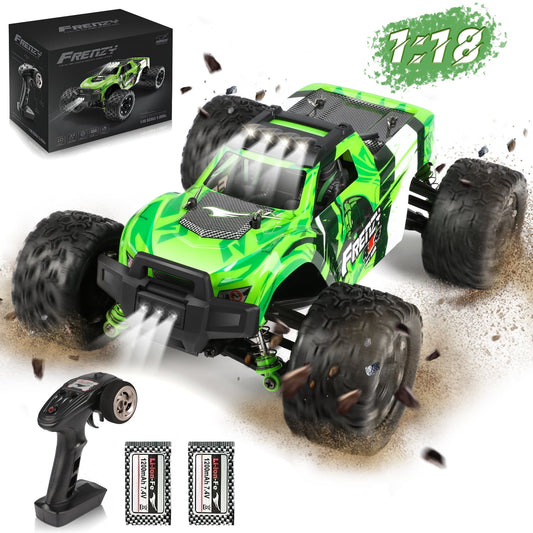 Beefunni RC Car 1:18 All Terrain, 40 MPH High Speed 4WD Off-Road RC Trucks, with 2.4 GHz Remote Control, 4X4 Waterproof Monster Truck with 2 Rechargeable Batteries, Toys Gifts for Boys Kids Adults