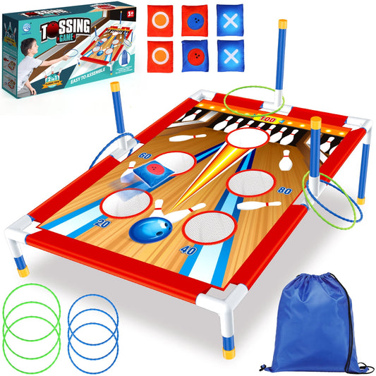 Beefunni Bean Bags Toss Game for Kids, Cornhole Game, Outdoor Toys for Kids Toddlers Ages 4-8, 2-in-1 Cornhole Set, Sports & Outdoor Play Toys, Birthday Gift for Boys Girls