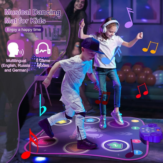 Beefunni Dance Mat, Light up Dance Pad Game Toys for Girl Ages 3 4 5 6 7 8+ Year Old Birthday Christmas Gifts, Light up Dance Mat Game for Kids Toddler Girls.