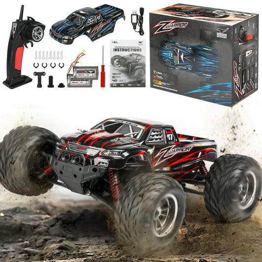 RC Cars for Adults, 1/12 Remote Control Car for Boys with 2 Rechargeable Batteries, 42 km/h All Terrains Off Road RC Trucks Birthday Christmas Gift for Kids 8-11 12+ (Red-Blue)