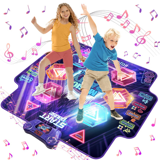 Beefunni Dance Mat Toys for 3-12 Years Old Kids Toddler, Light Up Music Dance Game Toys for Girls Boys, Dancing Mat Musical Mat with Bluetooth, Kids Christmas Birthday Gifts