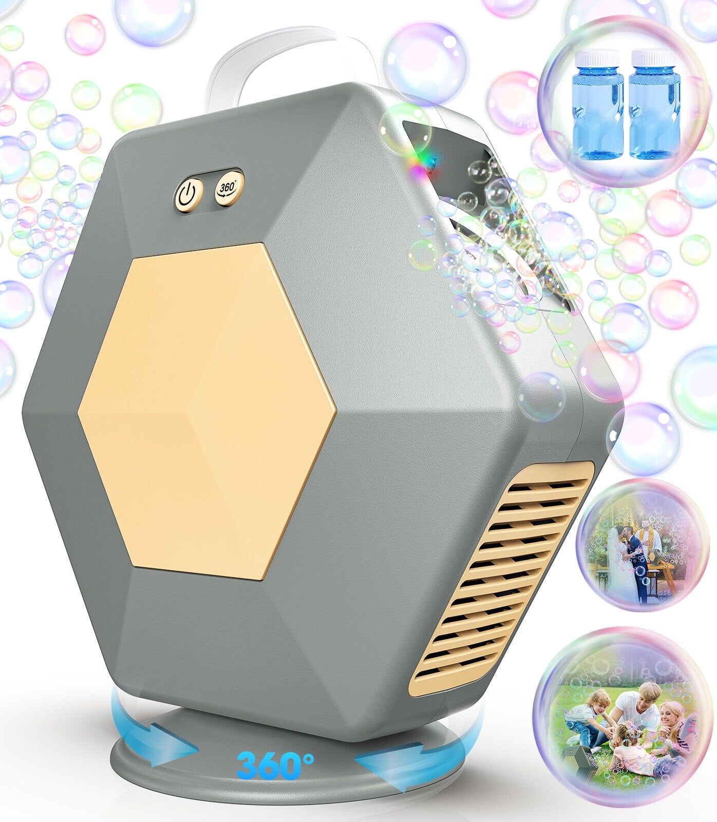 Bubble Machine Blower , Automatic 360¡ã Bubble Blower 16000+/min Bubble Maker Toy for  Kids Outdoor/Indoor Party Gift