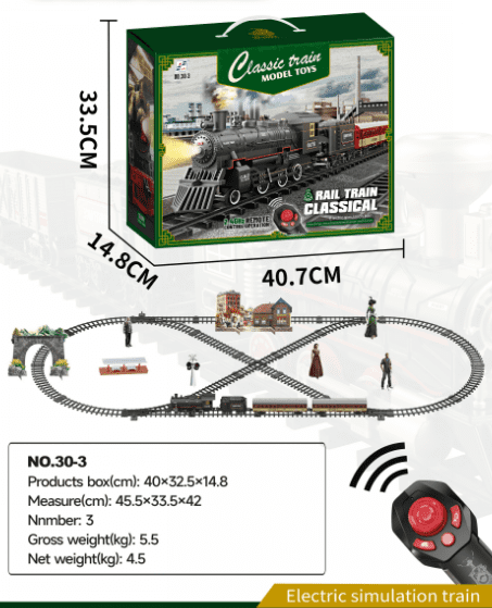 Train Set - Train Toys for Boys Girls w/ Smokes, Lights & Sound, Railway Kits