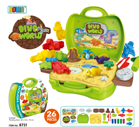 Color Clay Dough Dinosaurs Magic Modeling Kit, Multi-color Ultra Light Play Dough Set, Arts Crafts STEM Toy Birthday Christmas Gift for Kids Boys Girls 3+