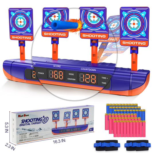 Electronic Shooting Targets, Digital Scoring Auto Reset Target Shooting Toy with 4 Modes, Christmas Birthday Gifts for 5 6 7 8 9 10+ Year Old Boys Toys