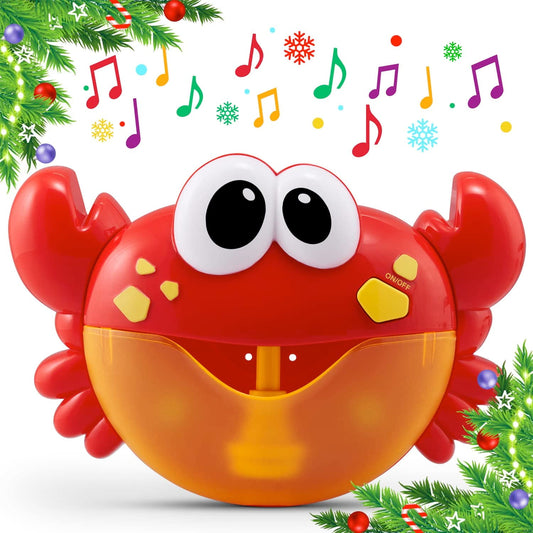 Baby Bath Toys for Bathtub, Crab Blow Bubbles Maker with 24 Music Songs Christmas Gift for Toddler Bubble Machine