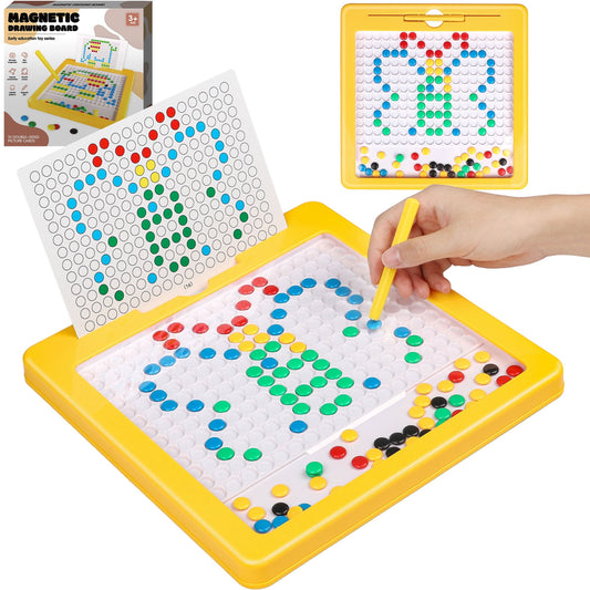 Magnetic Drawing Board for Kids, Compact 11.8*11.8 in Doodle Pad with 20 Cards & Pen, Educational Learning Toy