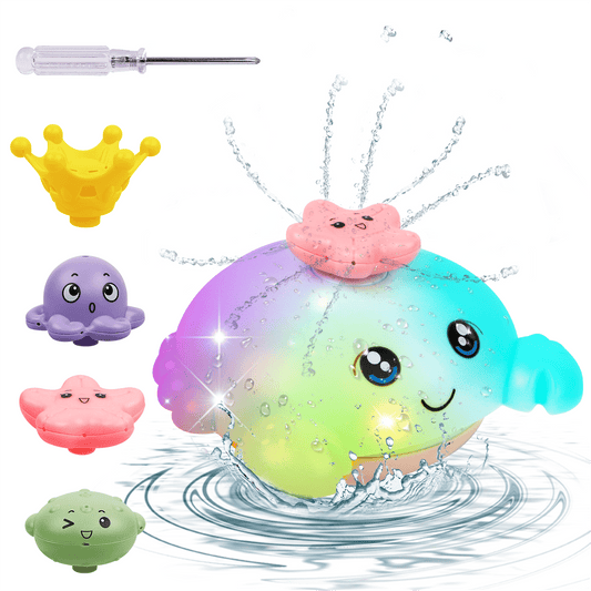 Crab Baby Bath Toys for kids, 4 Water Spray Modes Light-up Flashing Bathtub Toys for Toddler Boys Girls Gift