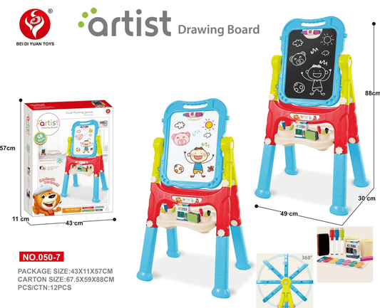 Easel for Kids,Rotatable Double Sided Easel for Kids Adjustable Standing Art Easel with Painting