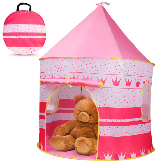 Princess Castle Tent for Girls, Indoor & Outdoor Large Kids Play Tent, Kids Playhouse, Conveniently Folds in To A Carrying Case
