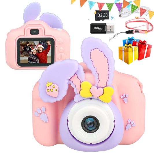 Kids Camera, Christmas Birthday Gifts for Girls Boys Age 3-8, 1080P HD Selfie Digital Video Camera for Toddlers, Cute Portable Little Girls Boys Gifts Toys for 3 4 5 6 7 8  Years Old