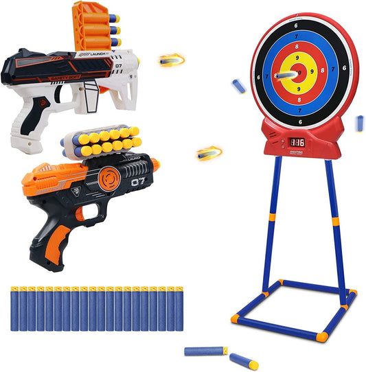 Shooting Game Toy for kids,Digital Targets with 2 Foam Dart Blaster,Outdoor Game Toys Gifts for 8-12 Year Old Boys